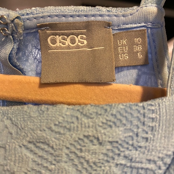 Light blue lace one shoulder midi dress - Picture 7 of 8